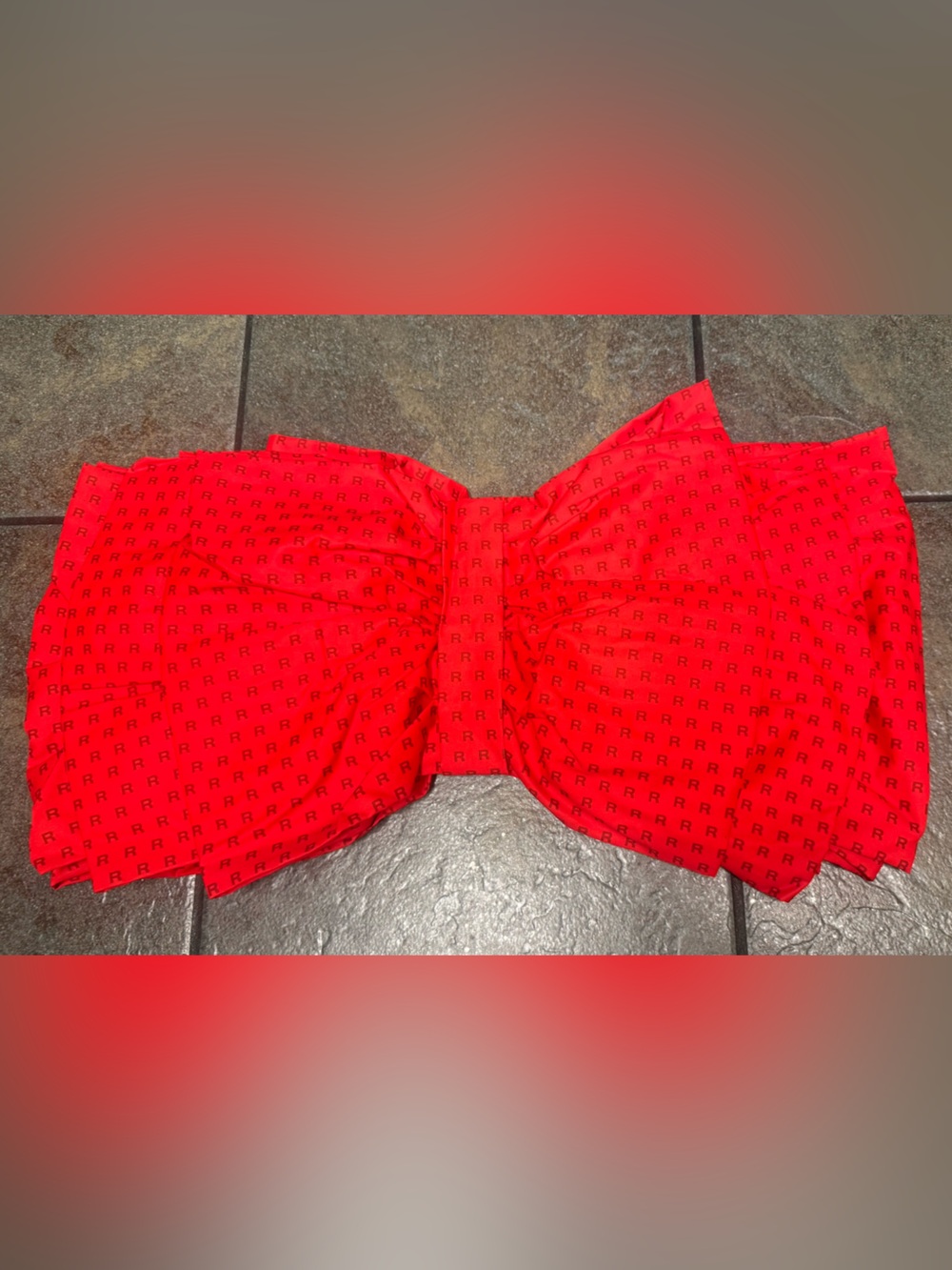 Red Bow Top with All-Over Monogram M